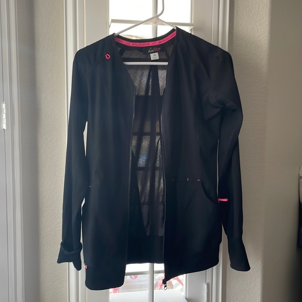 Black Koi nursing scrub jacket